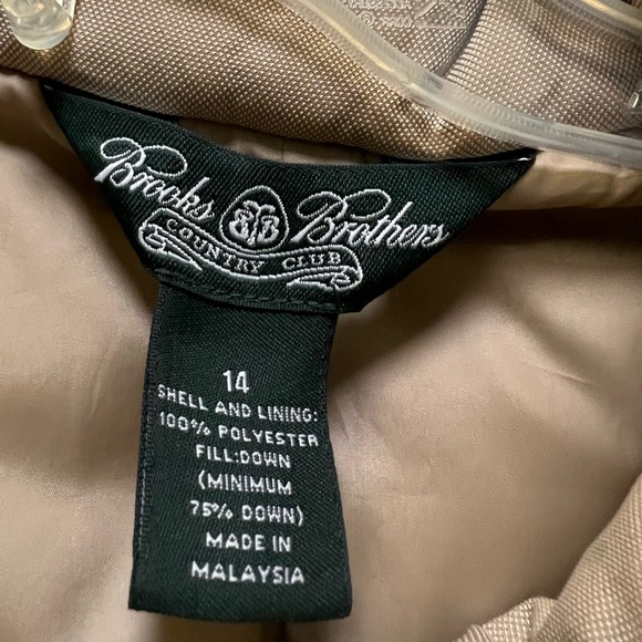 Brooks Brothers Luxury Down Jacket, Beige, size 14 - Picture 7 of 10